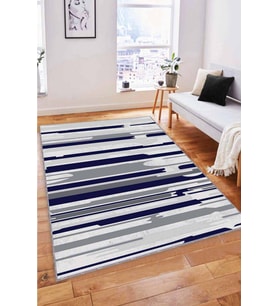 Lacivert Spor Kaymaz Tabanlı Makinede Yıkanabilir Halı FH04 - 100 x 160 cm