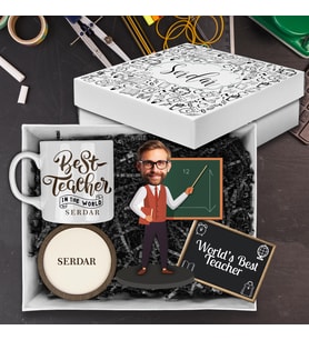 Motto Gift Öğretmenler Gününe Özel Karikatür Biblolu Hediye Kutusu 53002