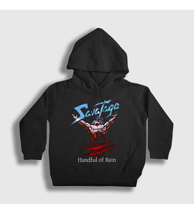 Presmono Unisex Çocuk Siyah Handful Of Rain Savatage Kapüşonlu Sweatshirt 548948tt