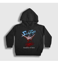 Presmono Unisex Çocuk Siyah Handful Of Rain Savatage Kapüşonlu Sweatshirt 548948tt