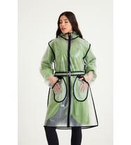 ENT EZGİ FERMUARLI Model Transparan Kolay Yırtılmaz Özel TPU Kumaş, Su Geçirmez Unisex Yağmurluk-Şeffaf