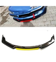 Peugeot 306 Sarı Renkli Şeritli Dilli Ön Lip 4 Prç Parlak Siyah ABS