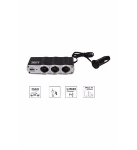 Oto Çakmaklık Çoğaltıcı 3 Port + 1 Usb - 1a 5 V