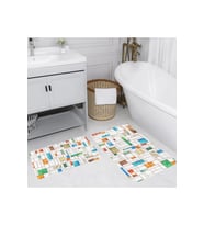 Rovigo Home Dijital Baskılı 2'li Banyo paspas Takımı RVG5083 (Beyaz)