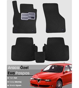 ALFA ROMEO 156 (1997-2006) Uyumlu EVA Paspas Tam Set–Araca Özel,Kolay Montaj,Su Geçirmez