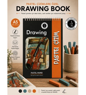 DreamArt Galery A5 Pastel Çizim Defteri 230 gr Velur (Velour) Ivory Kağıt 24 Yaprak Üstten Spiralli