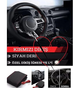 Suzukı Splash Uyumlu Oto,araba  Direksiyon Kılıfı Kırmızı Dikiş