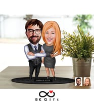 BK Gift Kişiye Özel Sevgililer Karikatürlü Ahşap Biblo, Sevgililer Günü Hediyesi, Doğum Günü Hediyesi, Yıl Dönümü Hediyesi-100