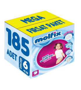 Molfix Külot Bebek Bezi Beden:6 (15+KG) Extra Large 185 Adet Mega Fırsat Pk