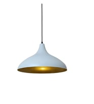 Rys Retro Metal Dekoratif Rustik Kafe Mutfak Aydınlatma Beyaz içi Gold Sarkıt Avize Çap:35 cm (Burnt Olive)