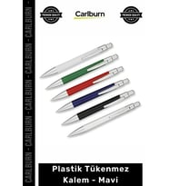 Özel Üretim Logolu Promosyon Kurumsal Baskılı Kaliteli Şık Ofis Tipi Plastik Tükenmez Kalem Mavi