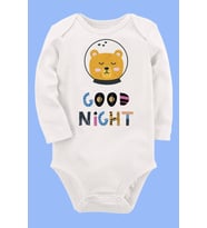 Organik Baskılı Pamuklu Unisex Bebek Body UZUNE240