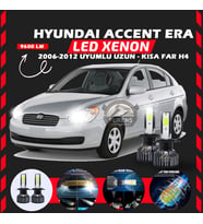 Hyundai Accent Era 2006-2012 Uzun-Kısa Far Uyumlu Şimşek Etkili Led Xenon Pro Series H4