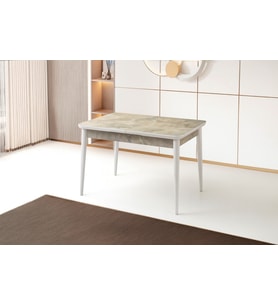 Ortadan Açılır Büyüyen Yemek Masası Mermer Desenli 80x130cm SADECE MASA FİYATIDIR (Beyaz-Mermer)