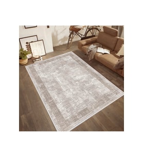 Rovigo Home Dijital Baskı Yıkanabilir Kaymaz Taban Salon Halısı RVG0533 (Bej)