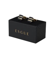 Esgue Siyah Gold Renk Oval Kare Luxery Kol Düğmesi
