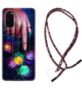 Samsung A02S A03S A10 A12 A13 A21S A22 Kılıf Boyun Asklı Rasta Silikon Finger planet 1740