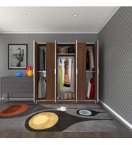 Kenzlife gardırop 6 kapaklı kapılı anemon 180*180*42 cvz gardolap dolap (Karışık)