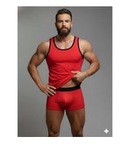 pilelistore Erkek Kırmızı Tank Top Boxer Takımı