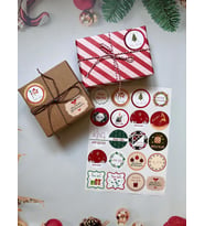 Yılbaşı Temalı Sticker - Mutlu Yıllar Etiketi -Yılbaşı Paketleme Happy New year Sticker Karışık Sett-YYKRSK1