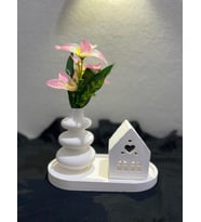 Twist,Ev,Altlık 3'lü set süs hediye biblo objeler (Beyaz)