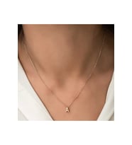 Gümüş Rose 3 Boyutlu A Harf Kadın Kolye CSR2183770