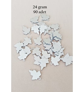 Oya Abiye Bileklik Kolye Pleksi Metalik Plastik Pul Gümüş Renk 24 gram 90 adet - BNC592