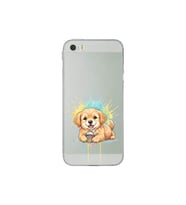 iPhone 5S ile Uyumlu Splash Köpek Tasarımlı Şeffaf Silikon Kılıf