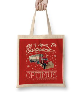 All I Want For Christmas Is Optimus Prime Transformers Bez Çanta Uzun Saplı