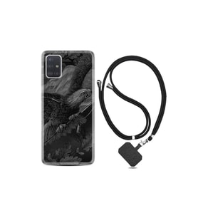 Samsung Galaxy A51 Kılıf Resimli Desenli Silikon Boyun Askılı Dark Eagle 1909