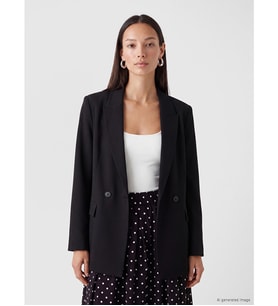 LCW EVERYDAY Siyah Kruvaze Yaka Kadın Blazer Ceket