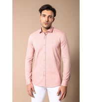 Armürlü Açık Bordo Dar Kesim Gömlek  Wessi (Pembe)