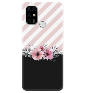 Casper Via F20 Uyumlu Desenli Silikon Kılıf Strip Pink Flowers 1396