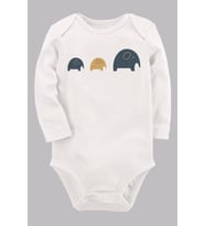 Organik Baskılı Pamuklu Unisex Bebek Body UZUNE251