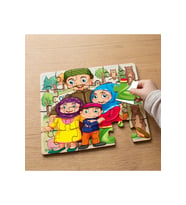 Mutlu Aile Tasarımlı 24 Parça Ahşap Çocuk Puzzle MPK0924