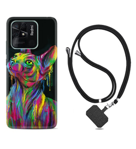 Xiaomi Poco X3 Pro M4 Pro X4 Pro C40 10C Kılıf Boyun Askılı Silikon Color Cat 1754