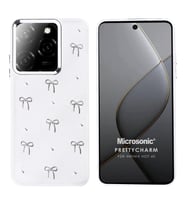 Microsonic Infinix Hot 40 Kılıf PrettyCharm Bow (Gümüş)