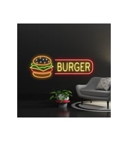 BURGER Yazılı ve Şekilli Neon Tabela