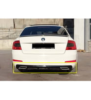 Skoda Octavia Mk3 Difüzör Difizör Plastik Parlak Siyah Egzoz Görünüm 2013-2020 Arka-difizör-bodykit-ek