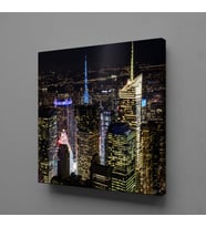 GECE IŞIKLI ŞEHİR MANZARASI KANVAS TABLO 160x160cm