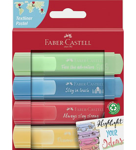 Faber-Castell Fosforlu Kalem 46 Pastel Renkler, 4'lü Set (5030254625)