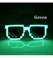 Yeşil Led Parti Gözlüğü Led Işıklı Pilli Yılbaşı Düğün Eğlence UV400 neon parti gözlüğü HJ-LPG-02