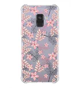Samsung Galaxy A8 2018 Uyumlu Köşe Korumalı Antişok Kapak Floral Colors Tasarımlı Şeffaf Kılıf