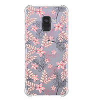 Samsung Galaxy A8 2018 Uyumlu Köşe Korumalı Antişok Kapak Floral Colors Tasarımlı Şeffaf Kılıf