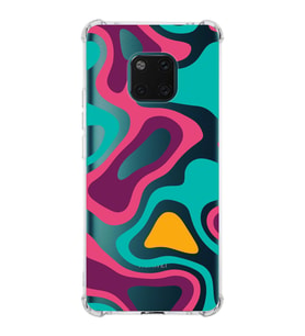 PrintiFy Huawei Mate 20 Pro Uyumlu Köşe Korumalı Renkli Desen Tasarımlı Şeffaf Silikon Kılıf