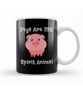 Pigs Are My Spirit Animal Cute Baby Pig Kupa Bardak Porselen