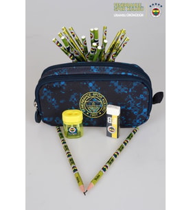 LİSANSLI FENERBAHÇE KALEM ÇANTASI,2'Lİ KURŞUN KALEM,SİLGİ VE ÇİFT BIÇAKLI KALEMTRAŞ SETİ