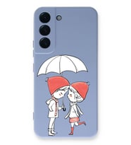 Samsung Galaxy S22 Plus Uyumlu Lansman Kılıf Aşk Tasarımlı İçi Kadife Kapak-Lila (Şeffaf)