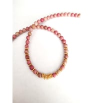 SERTİFİKALI 6 MM RODONİT DOĞALTAŞ KOLYE