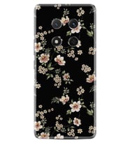 Honor Magic 7 Lite Kılıf Boutique Baskılı Resimli Siyah Fon Çiçek Pcode -045